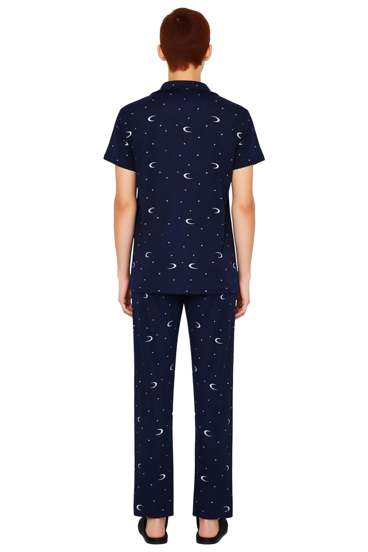 Kadın Galaksi Desenli Pijama Takımı Regular Kalıp Rahat Ev Giyim Ve Şık