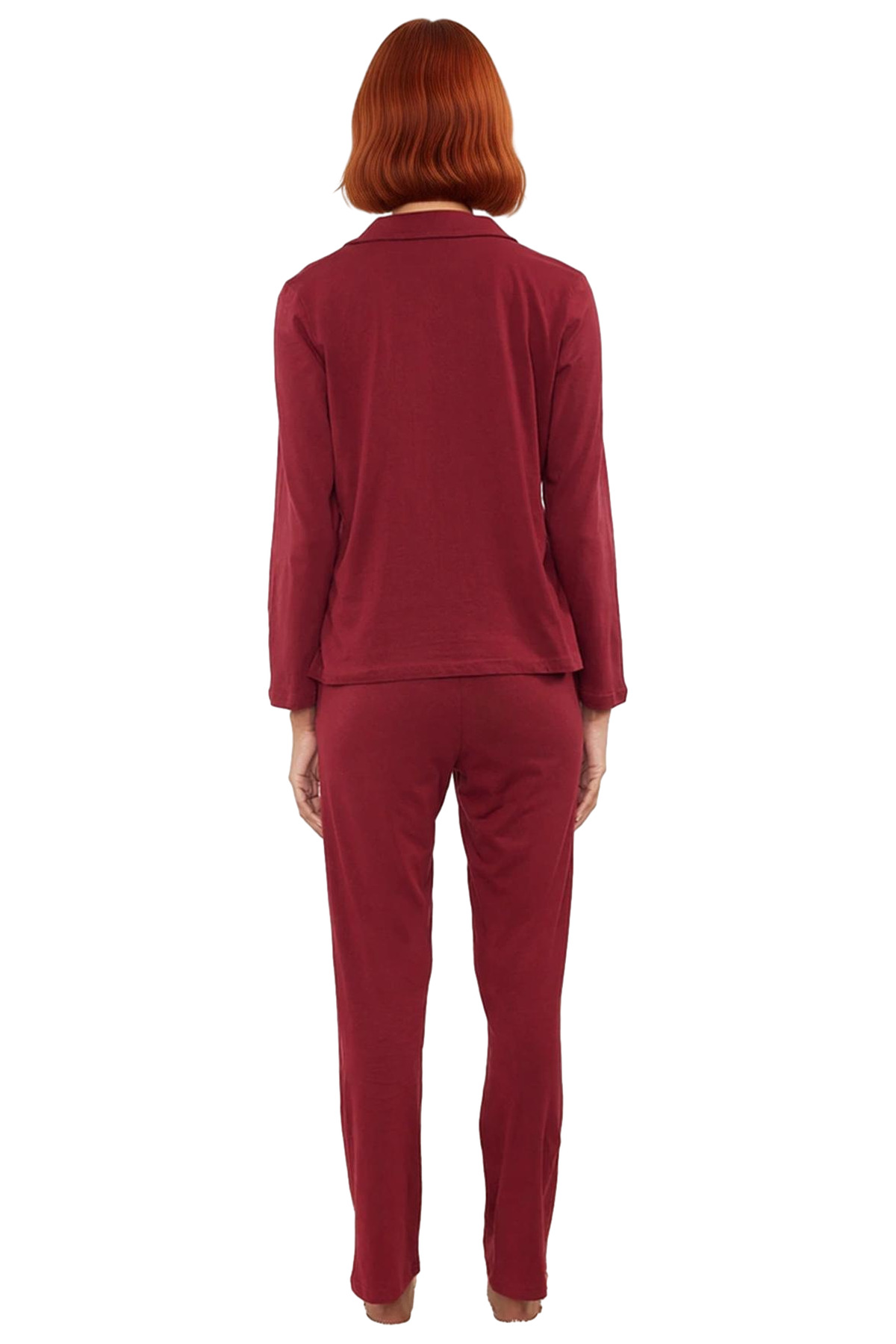 Kadın Pamuklu Regular Kalıp Uzun Kollu Pijama Takımı Günlük Kullanım İçin Kaliteli İşçilik