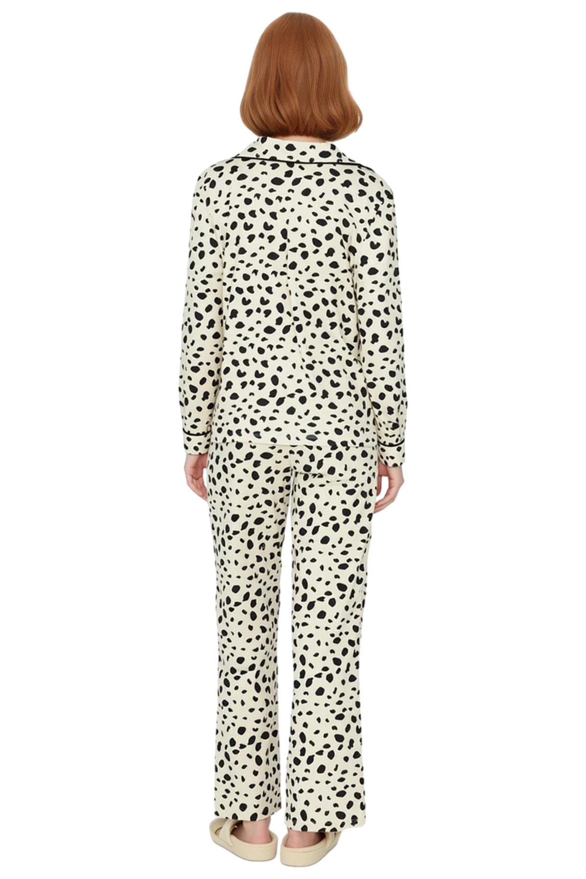 Kadın Leopar Desenli Pamuklu Pijama Takımı Rahat Ev Giyim Seti Konforlu Kesim Premium Kalite