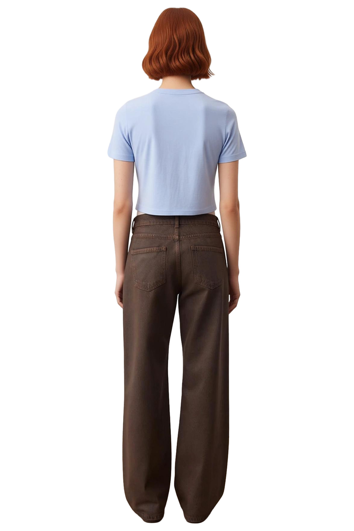 Kadın Deri Görünümlü Wide Leg Jean Pantolon Fonksiyonel Dayanıklı Kaliteli Konforlu Modern