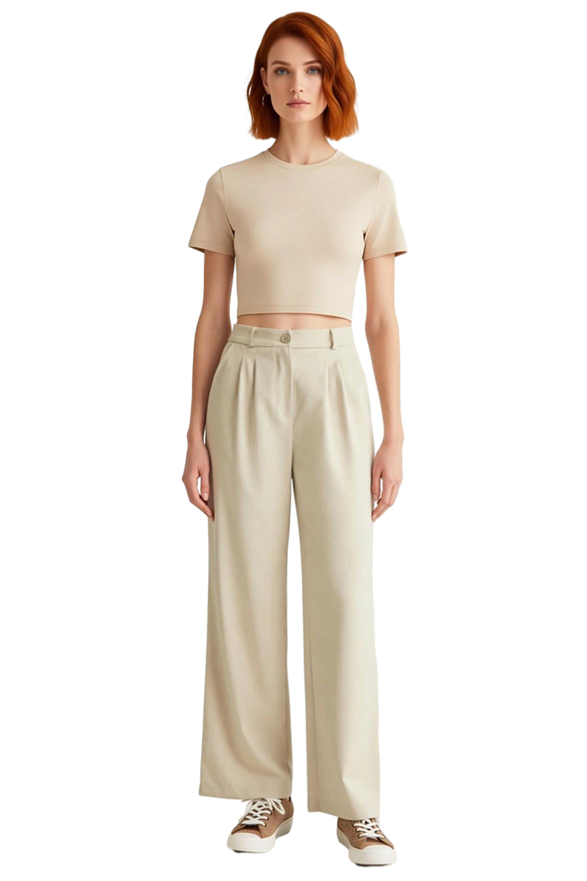 Kadın Moda Geniş Paça Palazzo Pantolon Düz Desen Normal Bel Wide Leg Rahat Günlük Modern Tasarım