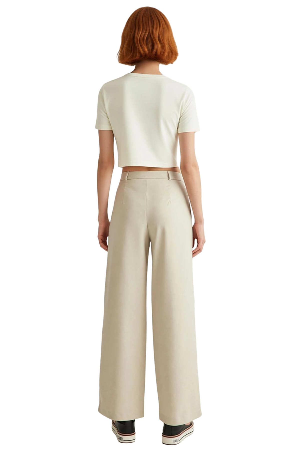 Kadın Moda Geniş Paça Palazzo Pantolon Düz Desen Normal Bel Wide Leg Rahat Günlük Modern Tasarım