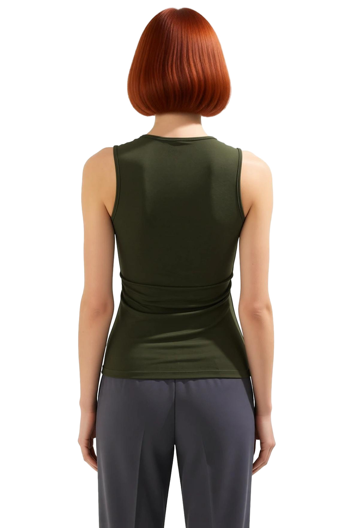 Fitted Kolsuz Örme Bluz Asimetrik Yaka Günlük Stil Profesyonel Görünüm Modern Şık