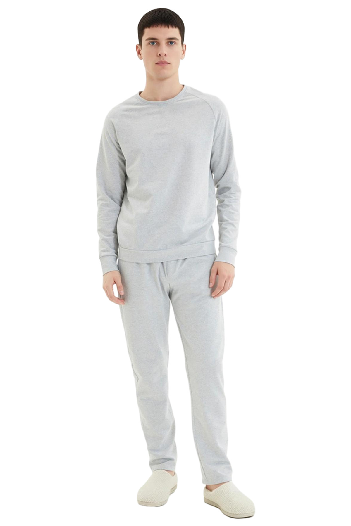 Erkek Bisiklet Yaka Reglan Kol Pijama Takımı Fonksiyonel Dayanıklı Kaliteli Konforlu Rahat