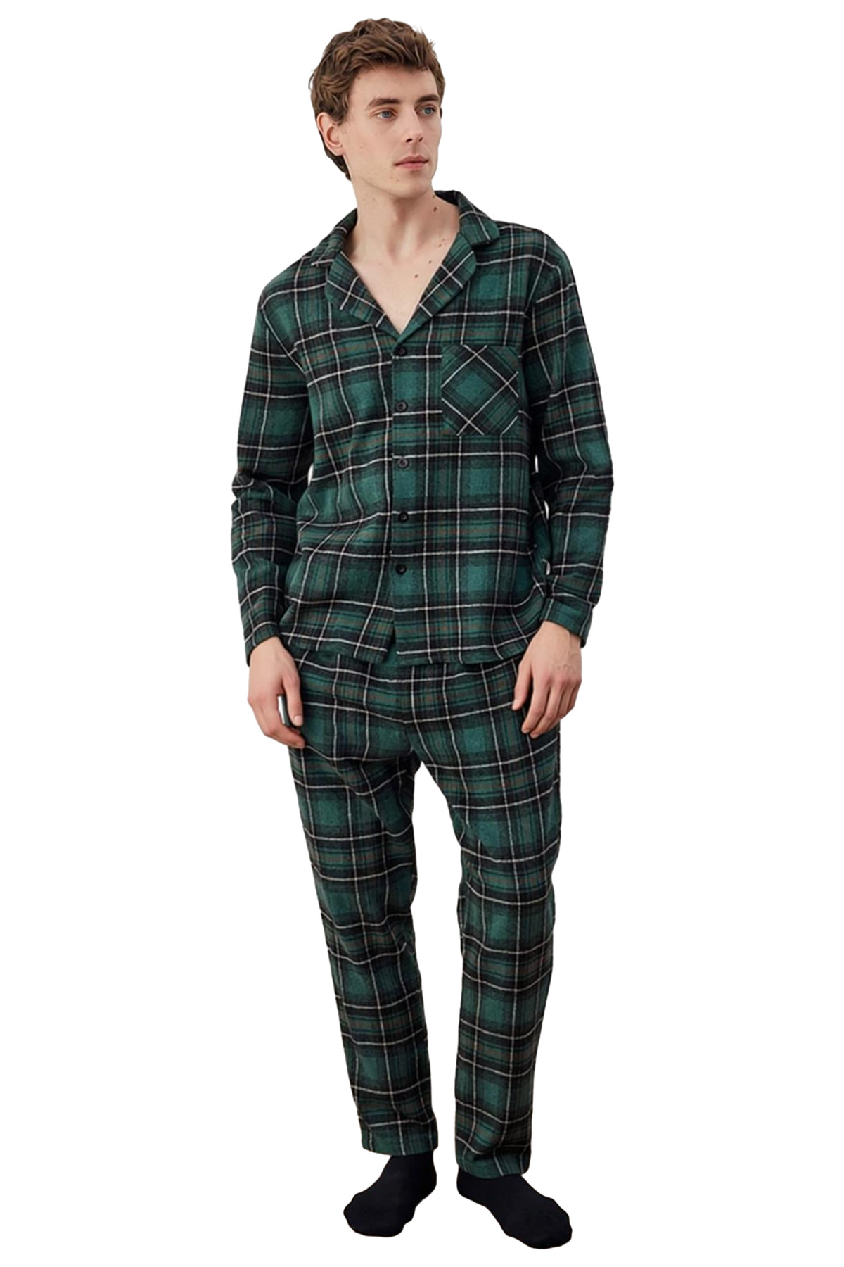 Erkek Ekose Dokuma Gömlek ve Pantolon Pijama Takımı Fonksiyonel Dayanıklı Kaliteli Estetik
