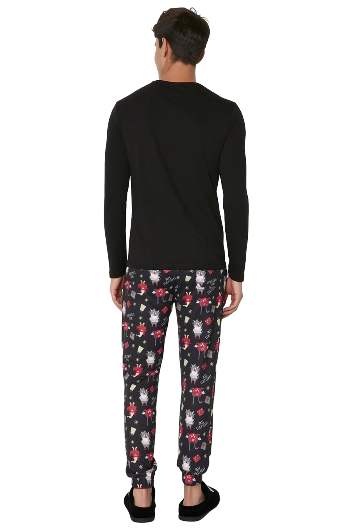 Erkek Yılbaşı Temalı Regular Fit Pijama Takımı Fonksiyonel Dayanıklı Kaliteli Konforlu Şık