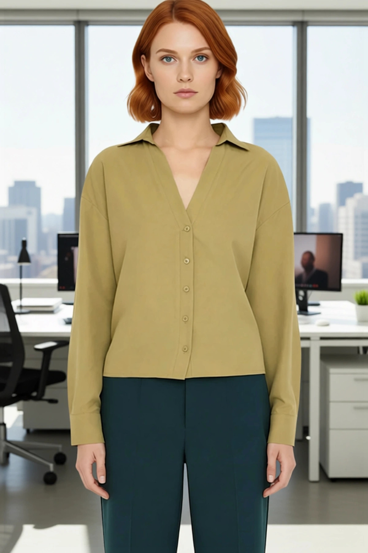 Kadın Crop Gömlek Rahat Kalıbı Ve Esnek Dokusuyla Günlük Stilinizi Tamamlar Modern Görünüm