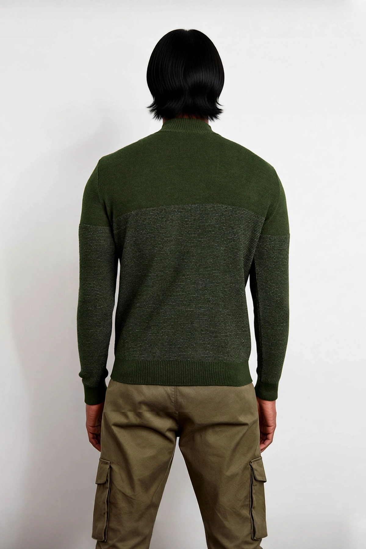 Erkek Dokulu Dik Yaka Triko Kazak Slim Fit Kesimiyle Kış Aylarına Modern Dokunuşlar Katın Kaliteli