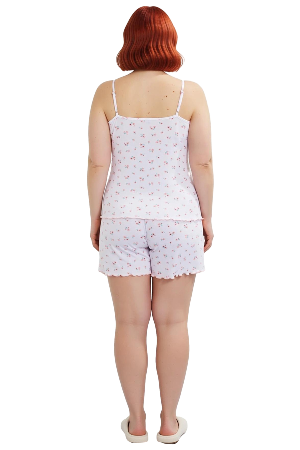 Kadın V Yaka İnce Askılı Çiçek Desenli Pijama Takımı Fonksiyonel Dayanıklı Kaliteli Modern
