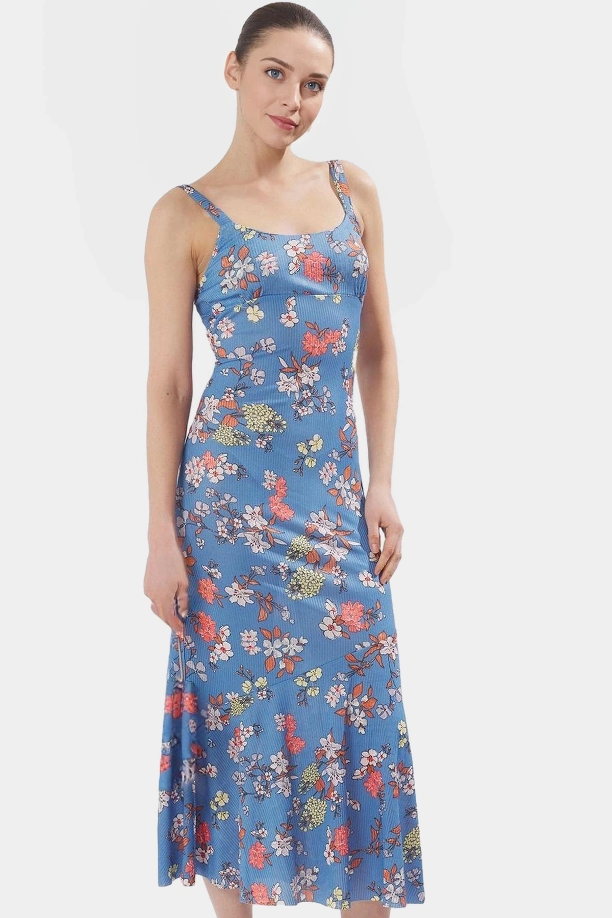 Kadın Maxi Elbise Çiçekli Desen Bodycon Kalıp Yazlık Rahat Günlük Yaz Aylarının Vazgeçilmezi