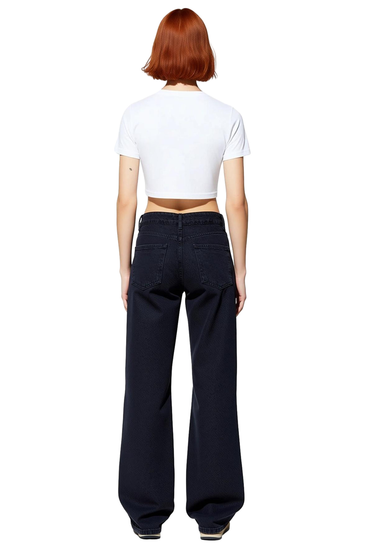 Kadın Yırtık Detaylı Wide Leg Jean Pantolon Fonksiyonel Dayanıklı Kaliteli Konforlu Modern