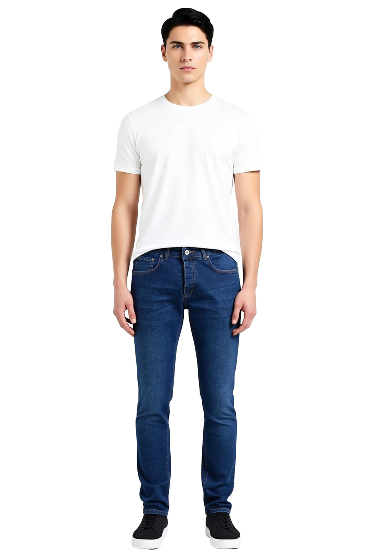 Erkek Moda Slim Fit Dar Kesim Denim Kot Pantolon Esnek Kumaş Günlük Kullanım Mevsimlik Kullanım