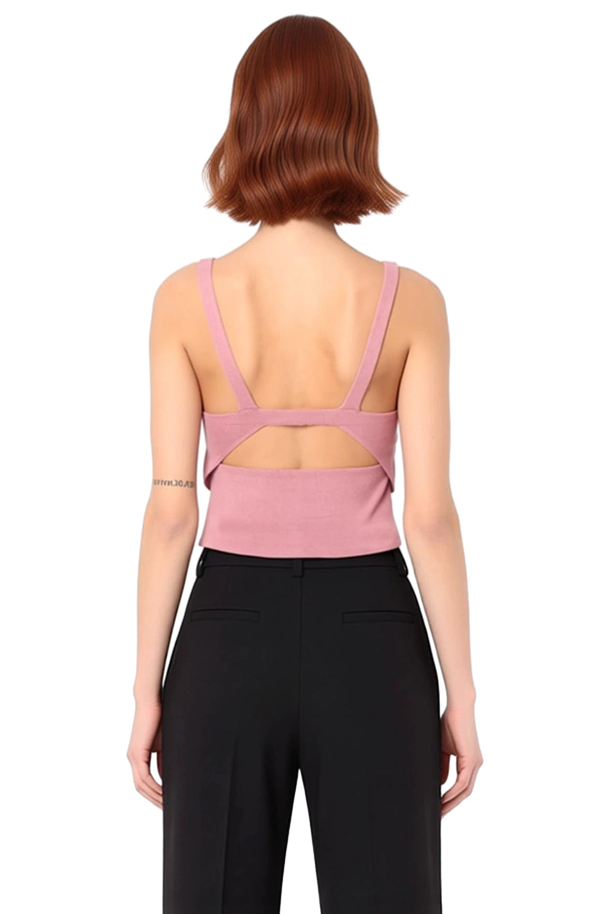 V Yaka Fitted Triko Bluz Yazlık Rahat Kombinler İçin Özel Tasarım Özenle Seçilmiş