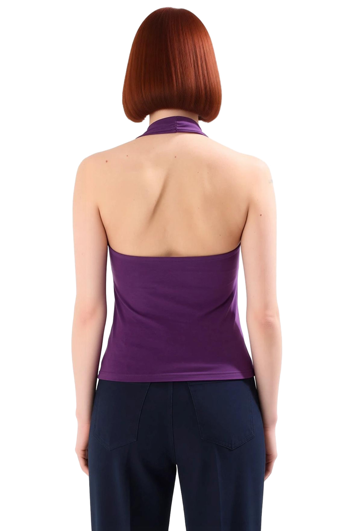 Fitted Boyundan Bağlamalı Kolsuz Örme Bluz Mükemmel Uyum Rahat Ve Şık Premium Kalite