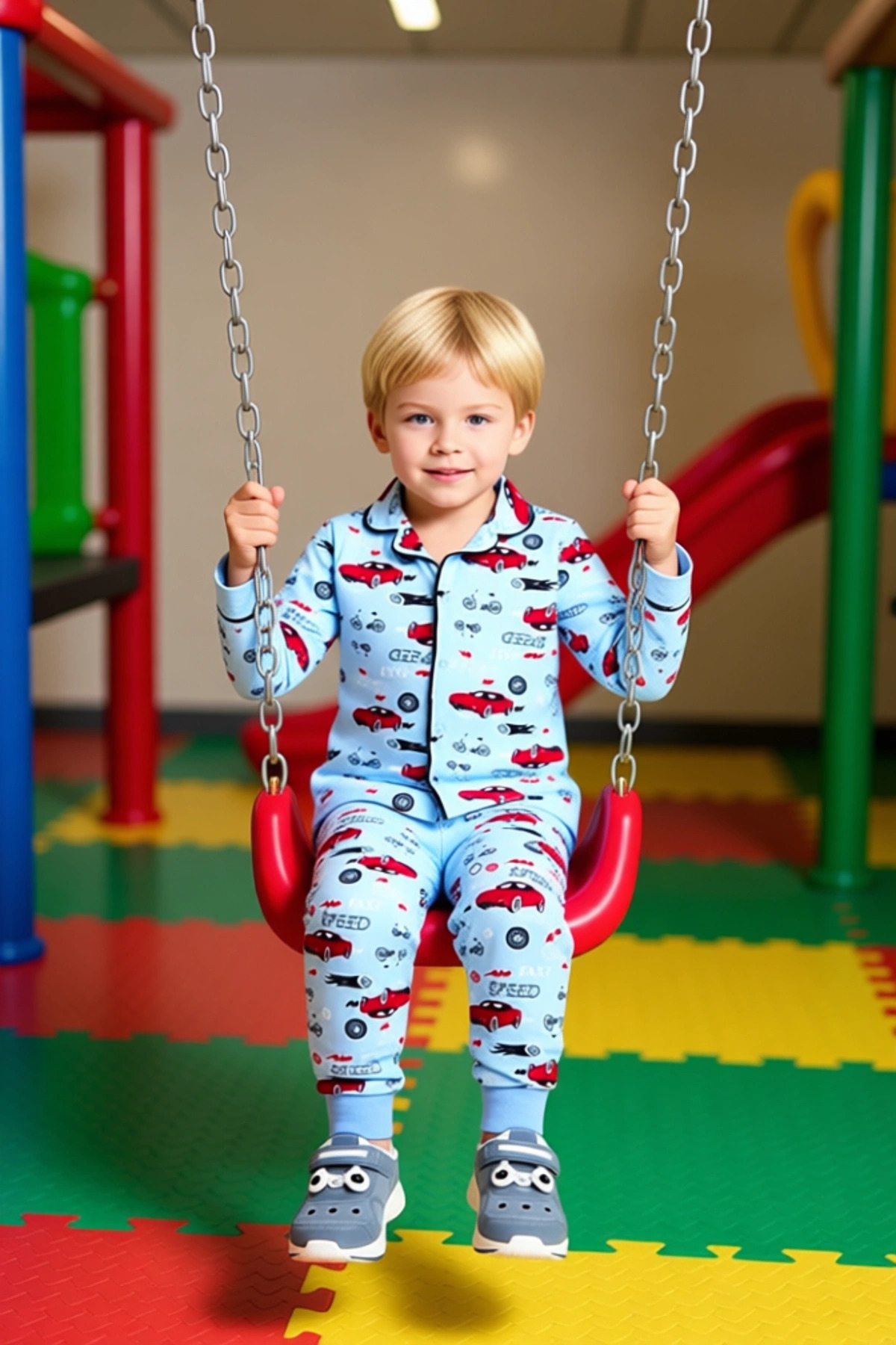 Erkek Çocuk Alt-Üst Baskılı Uzun Kollu Pijama Takımı Konforlu Geceler İçin İdeal Seçim Kaliteli Şık