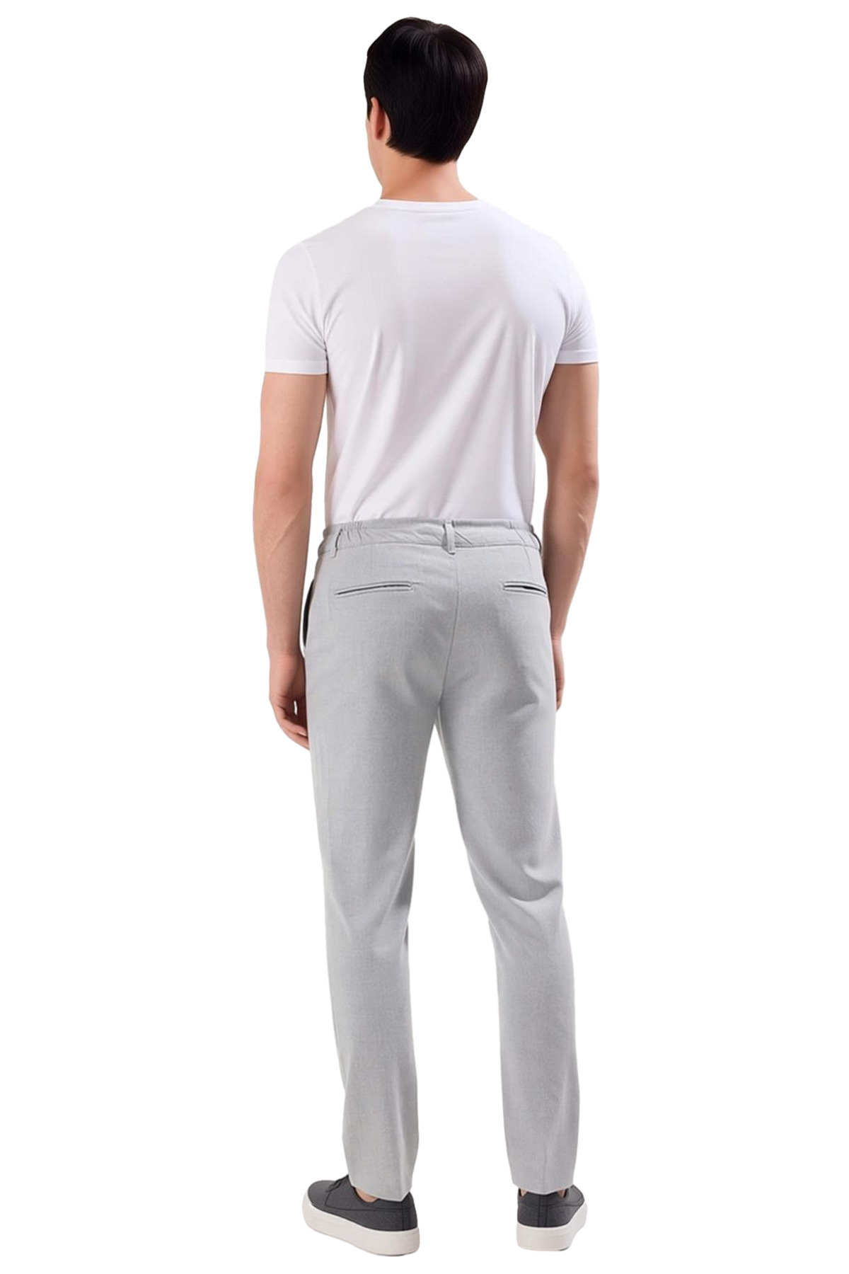 Kadın İçin Açık Slim Fit Kumaş Dokuma Pantolon Beli Bağlama Detaylı Fonksiyonel Dayanıklı Şık