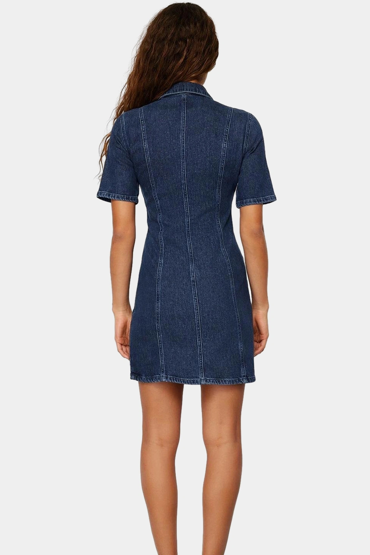 Kadın Denim Mini Elbise Fermuarlı Bodycon Kalıp Rahat Günlük Stil Yaz Aylarının Vazgeçilmezi