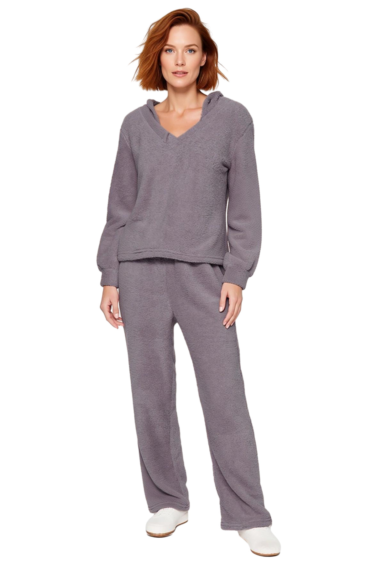 Kadın Kapüşonlu Kulak Detaylı Wellsoft Pijama Takımı Fonksiyonel Dayanıklı Kaliteli Modern