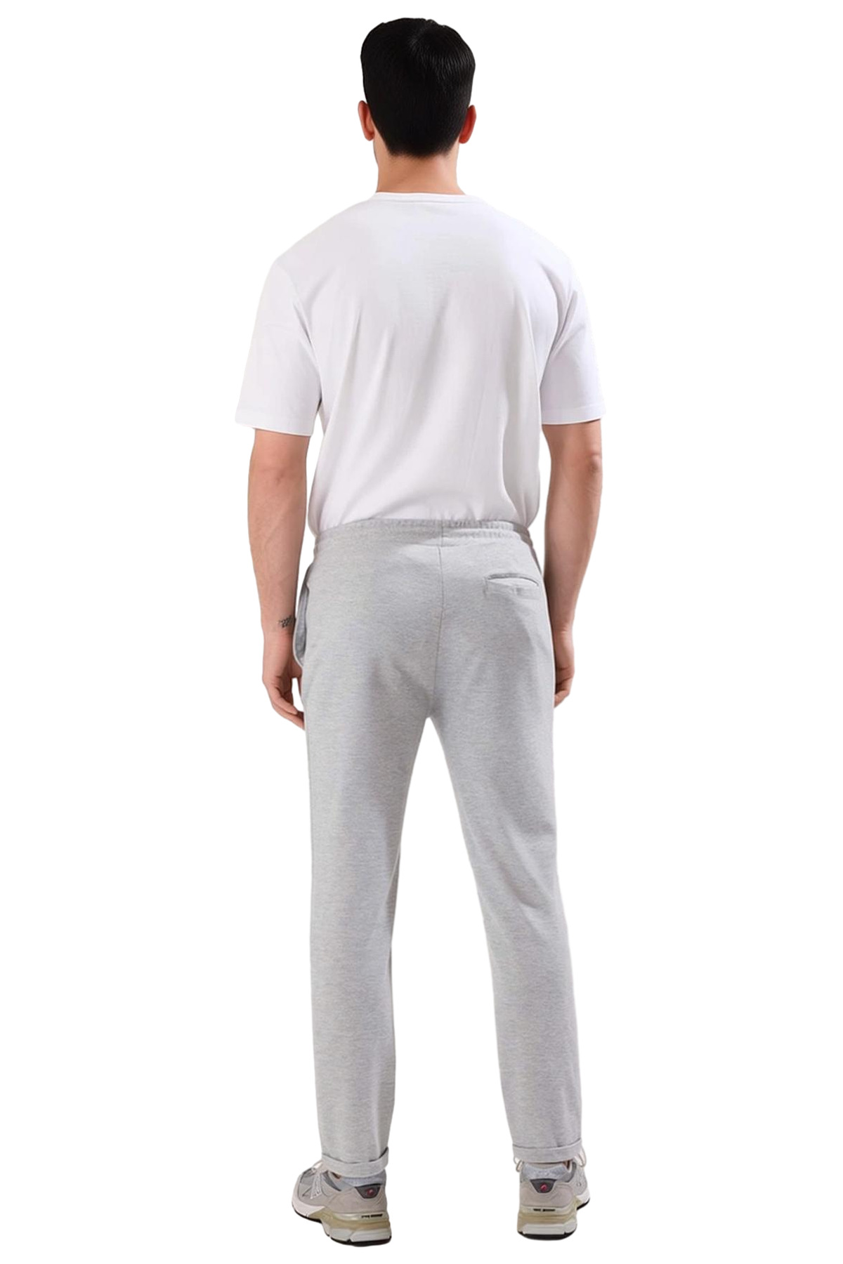 Erkek Moda Regular Fit Rahat Beli Lastikli Duble Paça Pantolon Dokuma Kumaş Günlük Kullanım