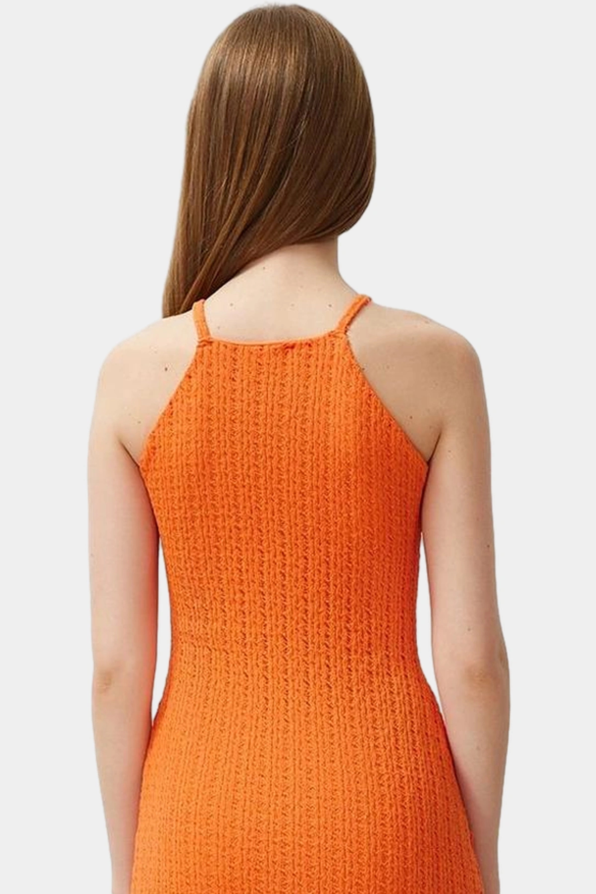 Kadın Örme Midi Elbise Halter Yaka Bodycon Günlük Stil Hafta Sonu Yaz Aylarının Vazgeçilmezi