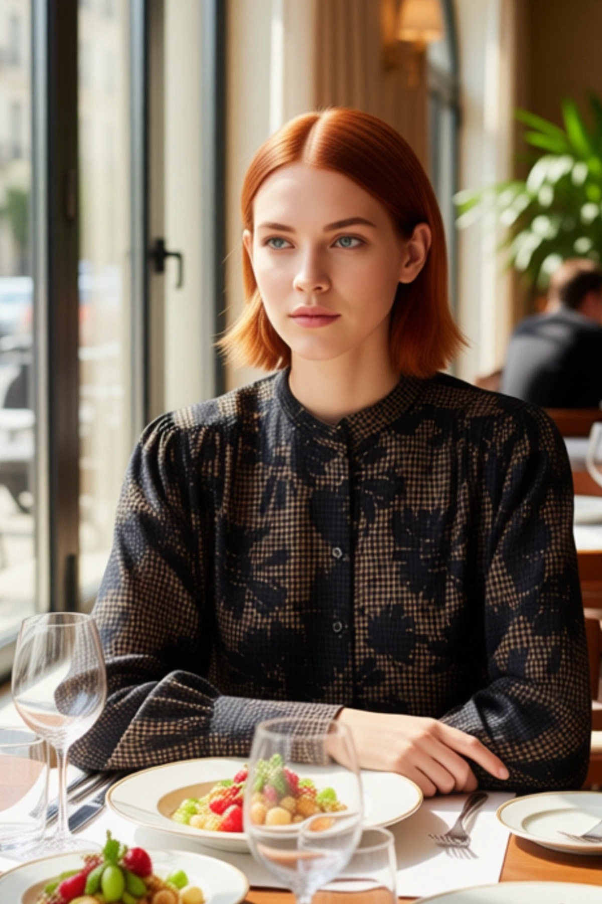 Kadın Oversize Hakim Yaka Çiçek Desenli Viskoz Polyester Gömlek Rahat Şıklık Sunar Estetik
