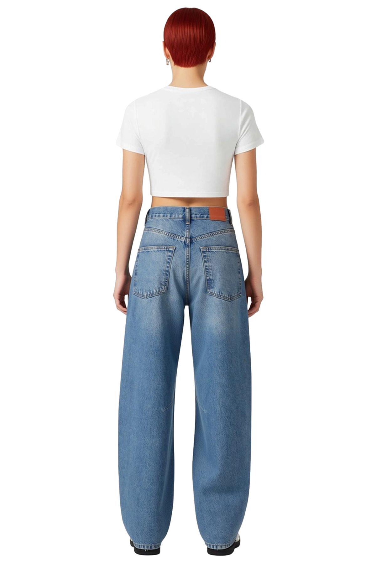 Kadın Geniş Paça Denim Pantolon Fonksiyonel Dayanıklı Kaliteli Konforlu Estetik Premium Şık