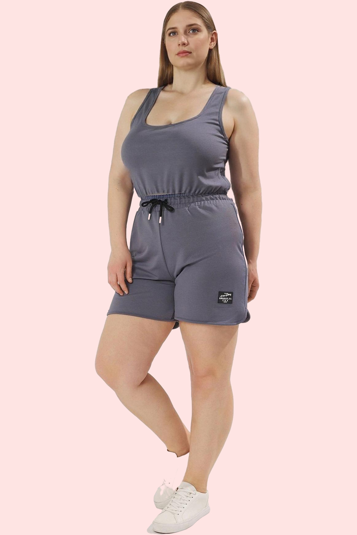 Kadın Moda Büyük Beden Örme Şort Yüksek Bel Regular Günlük Kullanım Hafta Sonu Kaliteli Malzeme