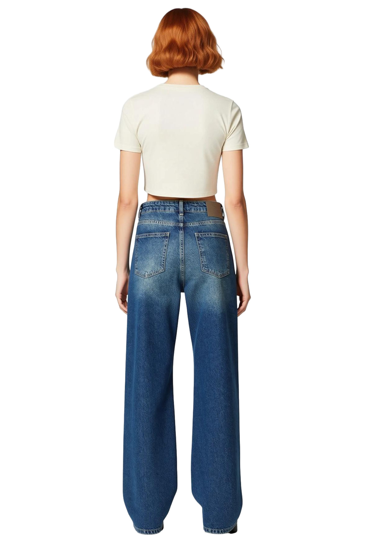 Kadın Yüksek Bel Wide Leg Denim Pantolon Fonksiyonel Dayanıklı Kaliteli Konforlu Estetik Şık