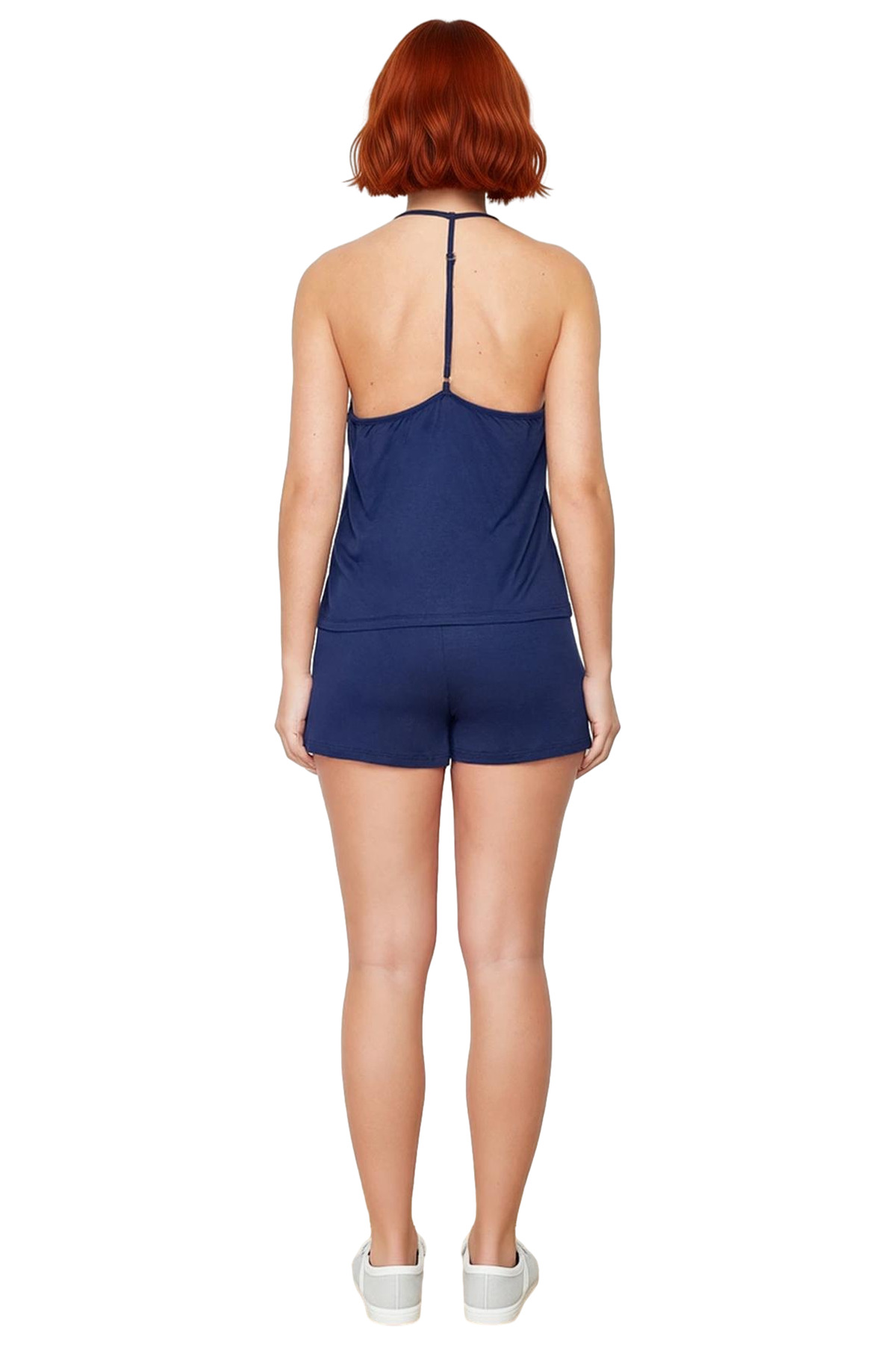 Kadın Viskoz Örme Pijama Takımı İnce Askılı Rahat Yazlık Ve Şık Modern Stil