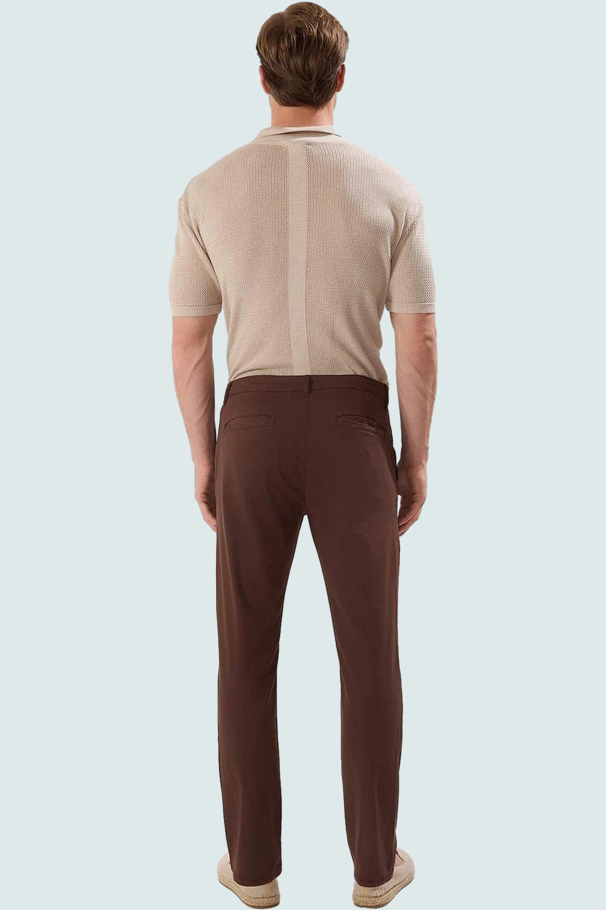 Erkek Moda Boru Paça Chino Pantolon Pamuk Günlük Stil Modern Tasarım Yazlık