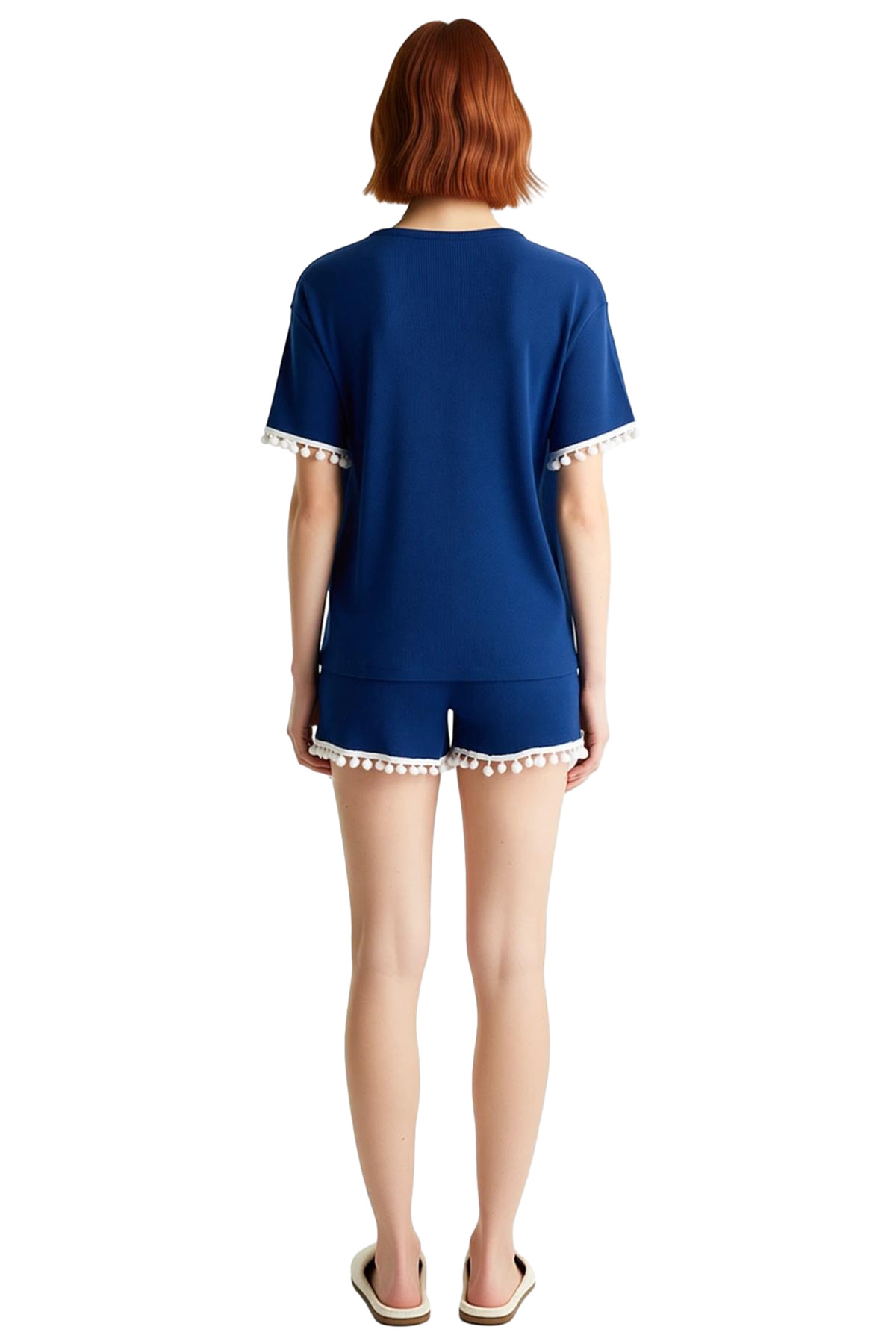 Kadın Pijama Takımı Pamuklu Örme Şortlu Rahat Ev Giyim Seti Premium Kalite Uzun Ömürlü