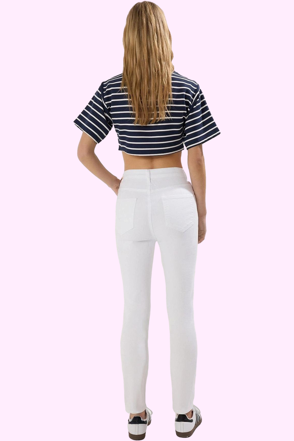 Kadın Moda Yüksek Bel Skinny Jean Dar Paça Stretch Yazlık Günlük Hafta Sonu Mevsimlik Kullanım