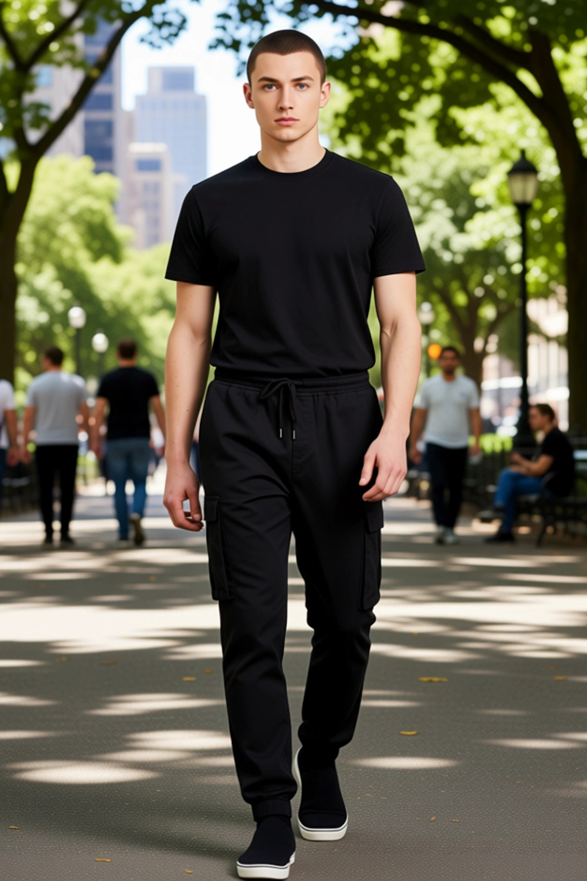Erkek Moda Jogger Pantolon Kargo Cepli Gabardin Kumaş Rahat Uzun Günlük Yazlık