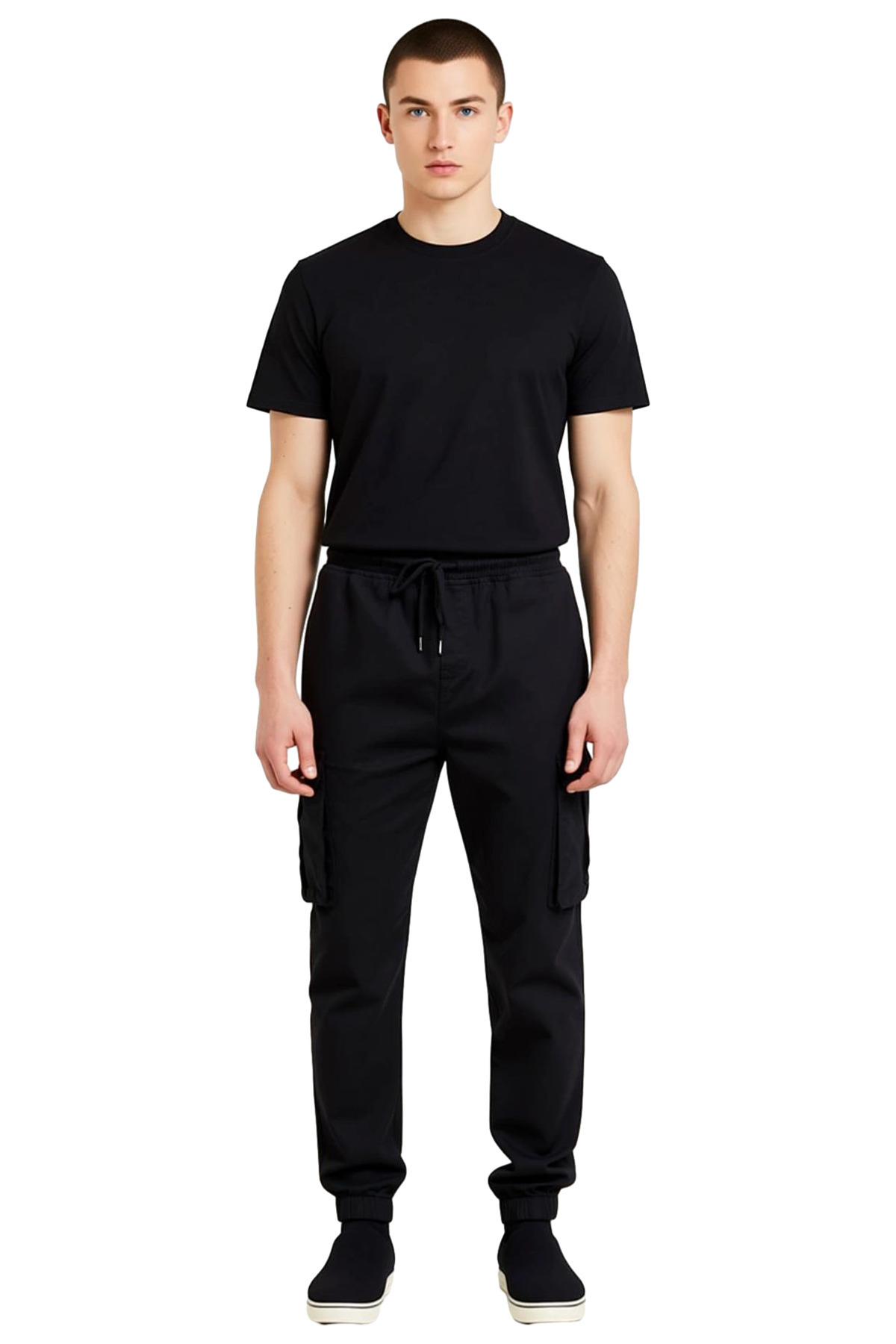 Erkek Moda Jogger Pantolon Kargo Cepli Gabardin Kumaş Rahat Uzun Günlük Yazlık