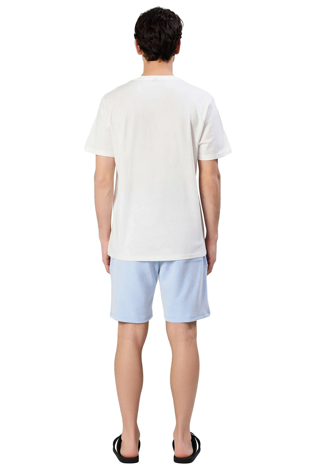 Erkek Köpek Nakışlı Bisiklet Yaka Kısa Kollu Pijama Takımı Fonksiyonel Dayanıklı Kaliteli Şık