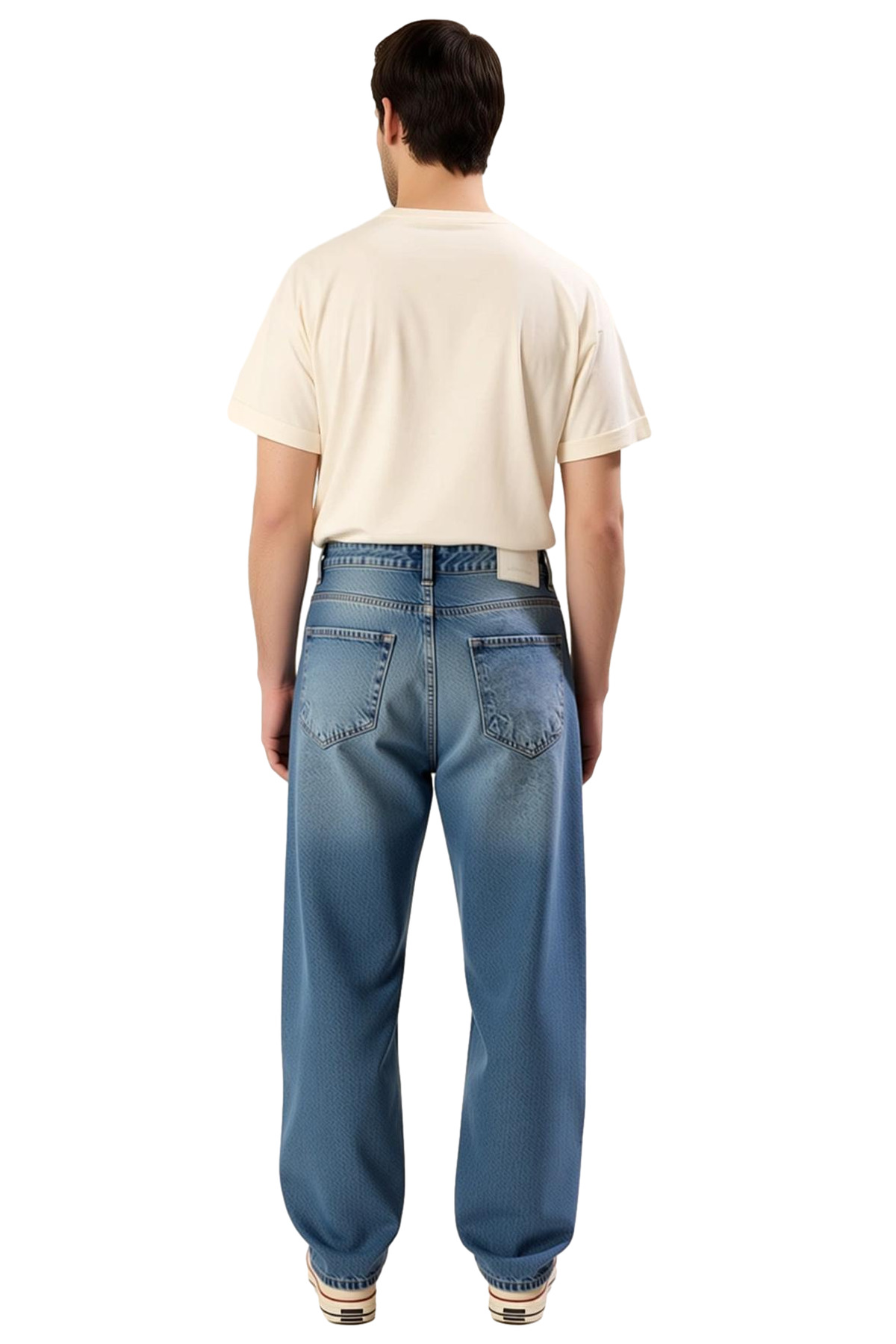 Erkek Orta Baggy Fit Denim Pantolon Fonksiyonel Dayanıklı Kaliteli Konforlu Estetik Modern