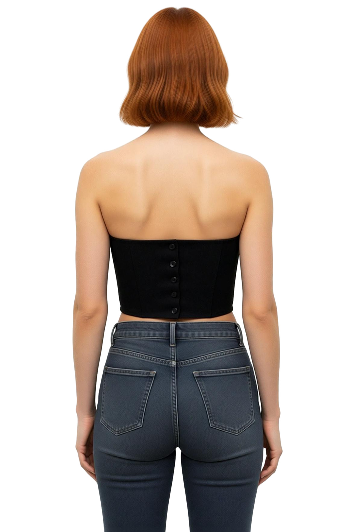 Straplez Bodycon Crop Bluz Dokuma Kumaştan Günlük Şıklık Trend Tasarım Uzun Ömürlü