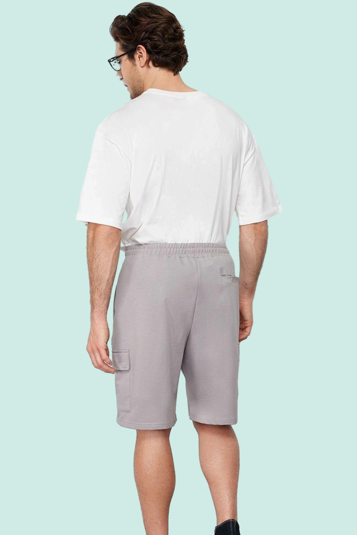 Erkek Moda Geniş Paça Şort Aplike Detay Casual Günlük Stil Hafta Sonu Yazlık Şort
