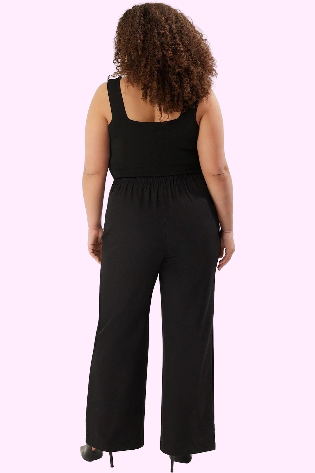 Kadın Moda Geniş Paça Yüksek Bel Pantolon Krep Dokuma İş Ve Günlük Kullanım