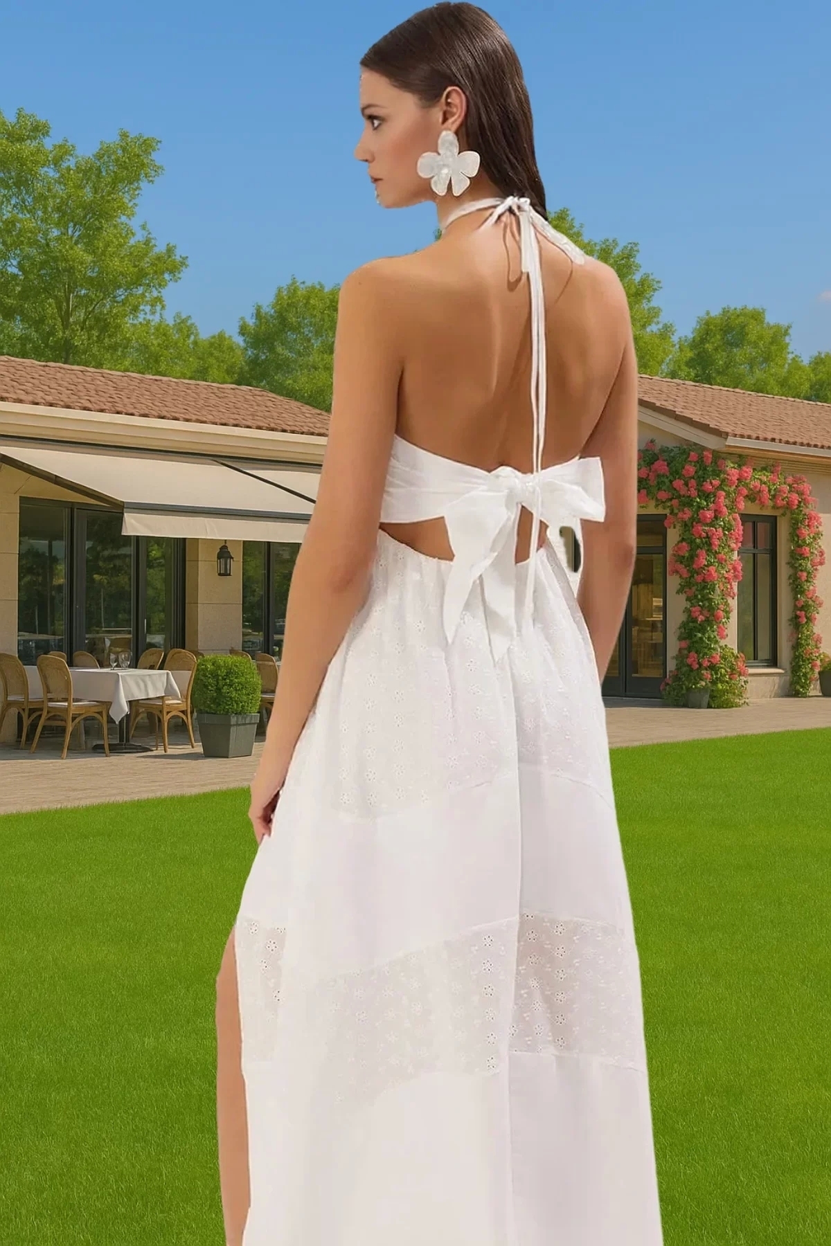 Kadın Maxi Elbise Poplin Dokuma Brode Detaylı Yazlık Plaj Şıklığı Yaz Aylarının Vazgeçilmezi