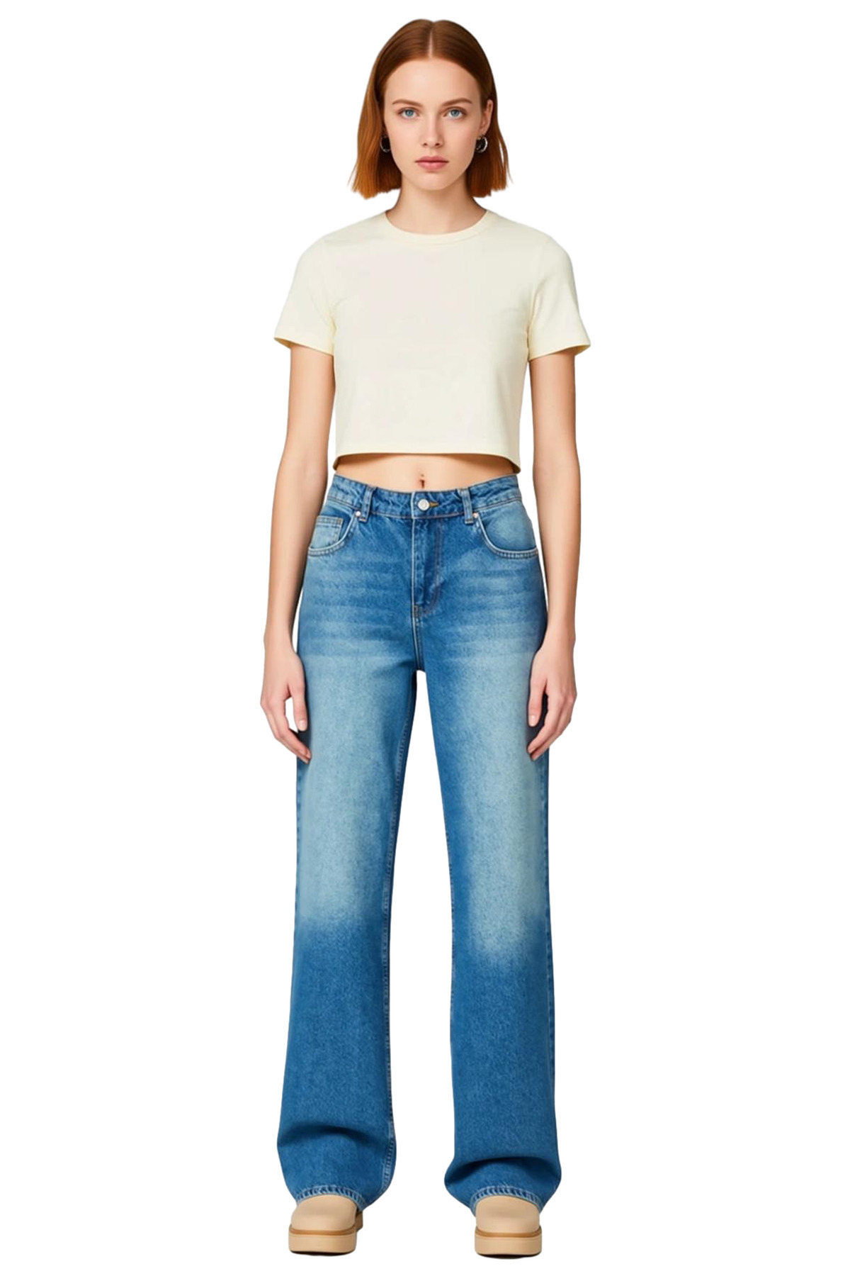 Genç Kız Wide Leg Jean Pantolon Fonksiyonel Dayanıklı Kaliteli Konforlu Estetik Premium Şık