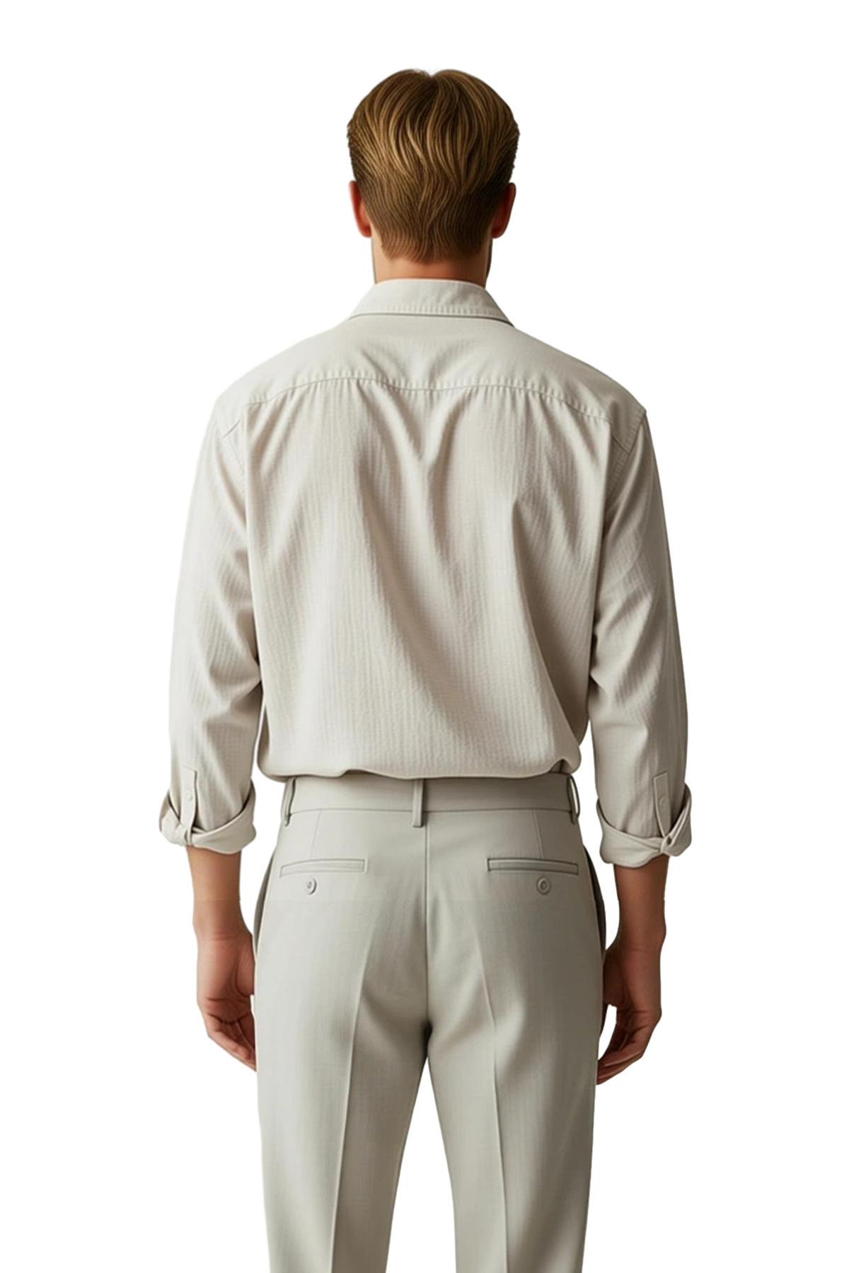Erkek Oversize Fit Dokuma Keten Görünümlü Gömlek Yaka Uzun Kollu Gömlek Gündelik Şıklık Şık
