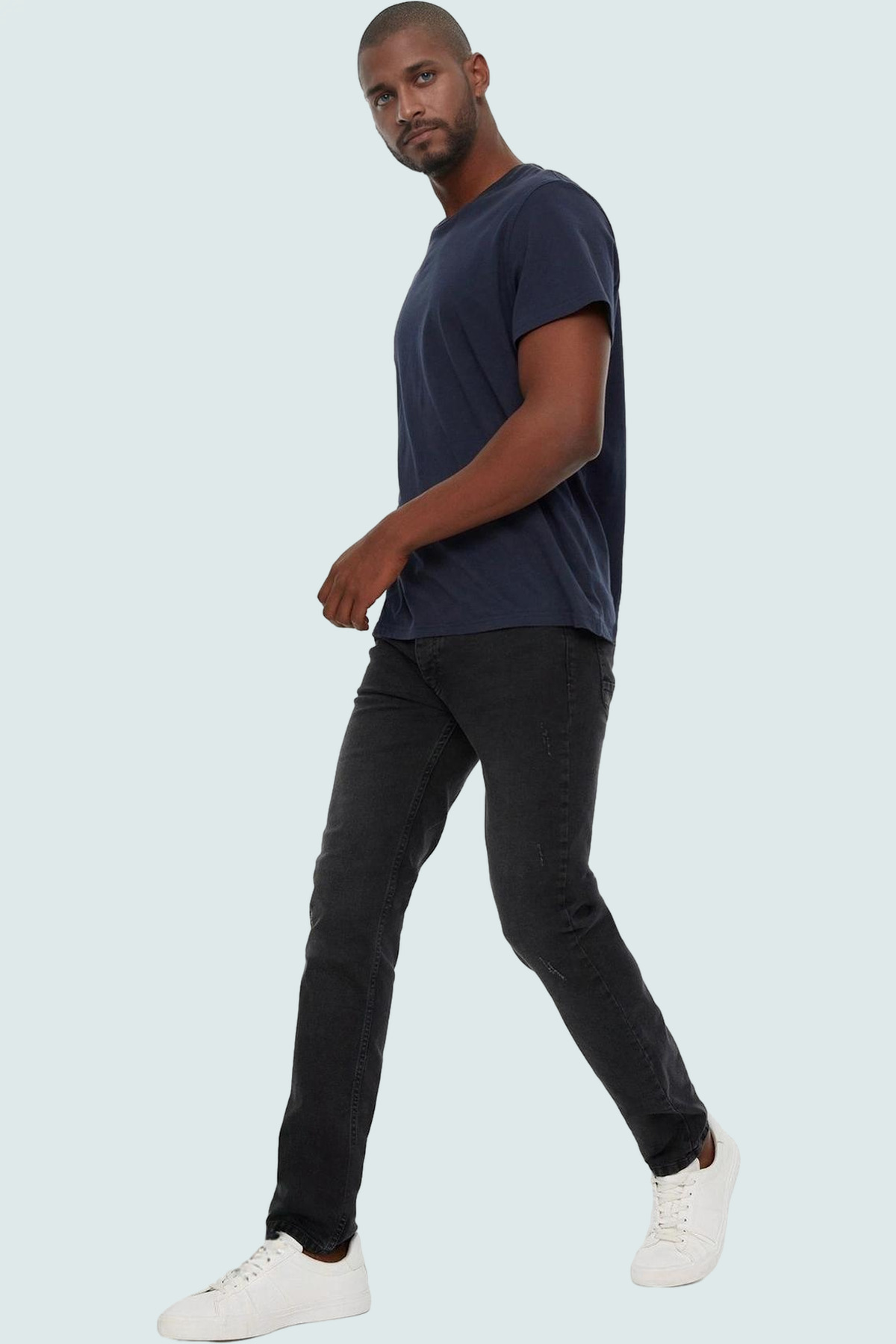 Erkek Moda Skinny Fit Denim Pantolon Esnek Kumaş Regular Boy Günlük Stil Mevsimlik Kullanım