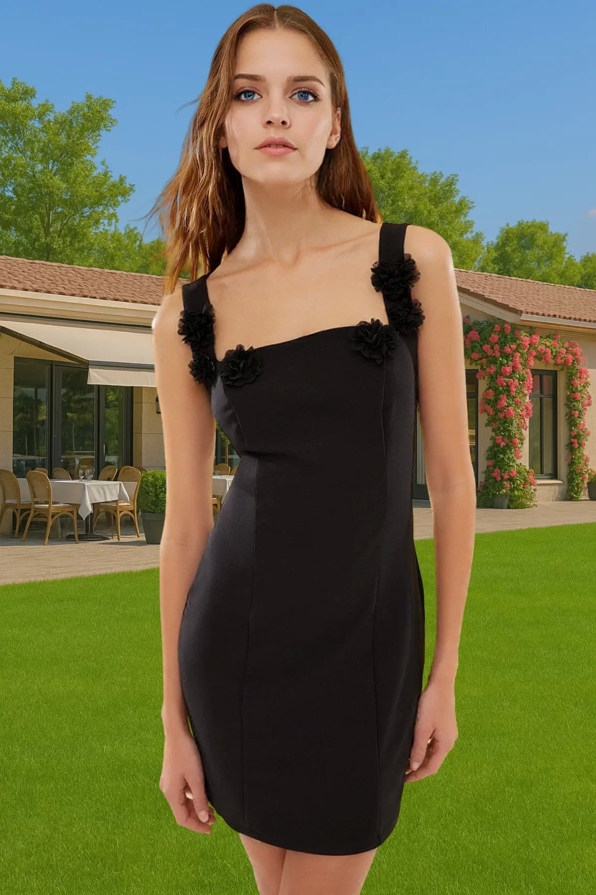 Kadın Kısa Abiye Elbise Bodycon Finike Dokuma Yazlık Rahat Şık Günlük Kullanım Özel Günler