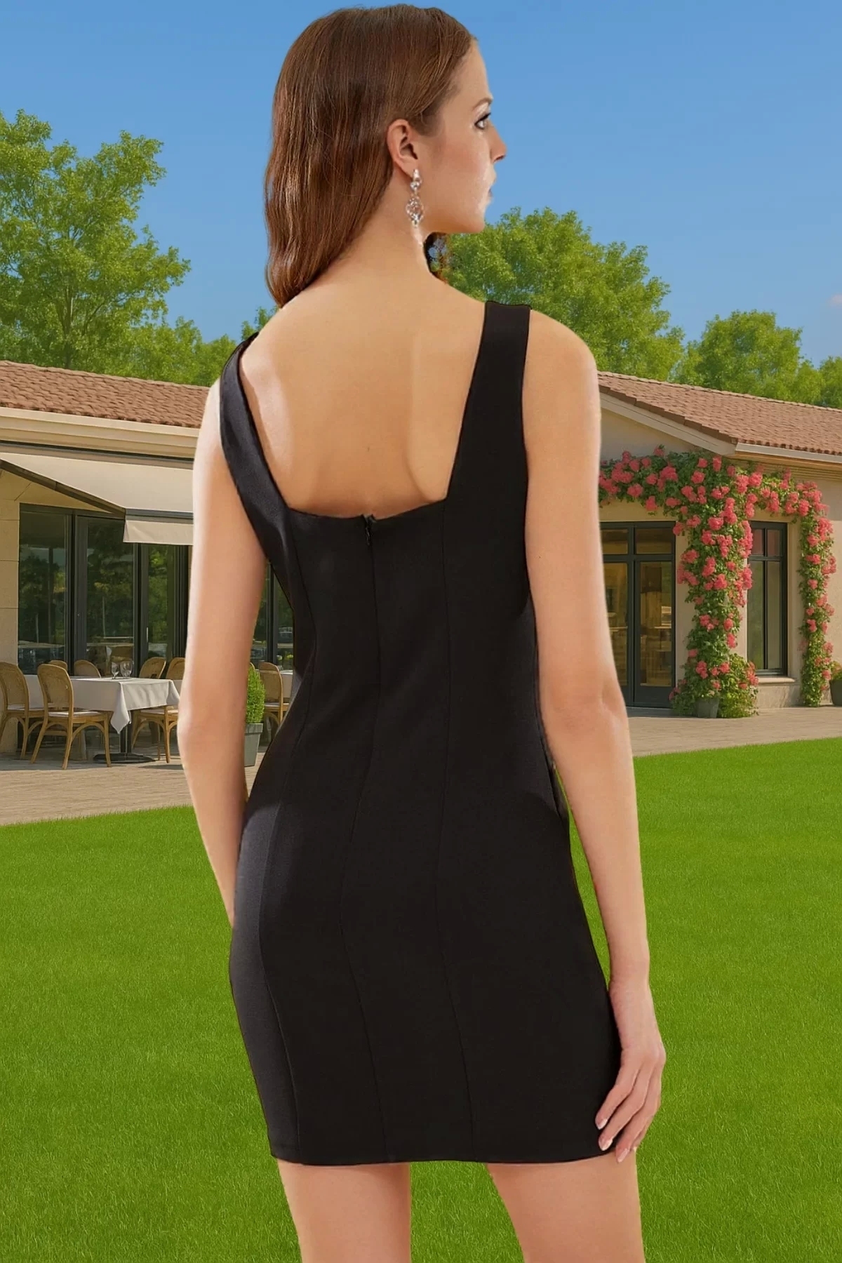 Kadın Kısa Abiye Elbise Bodycon Finike Dokuma Yazlık Rahat Şık Günlük Kullanım Özel Günler