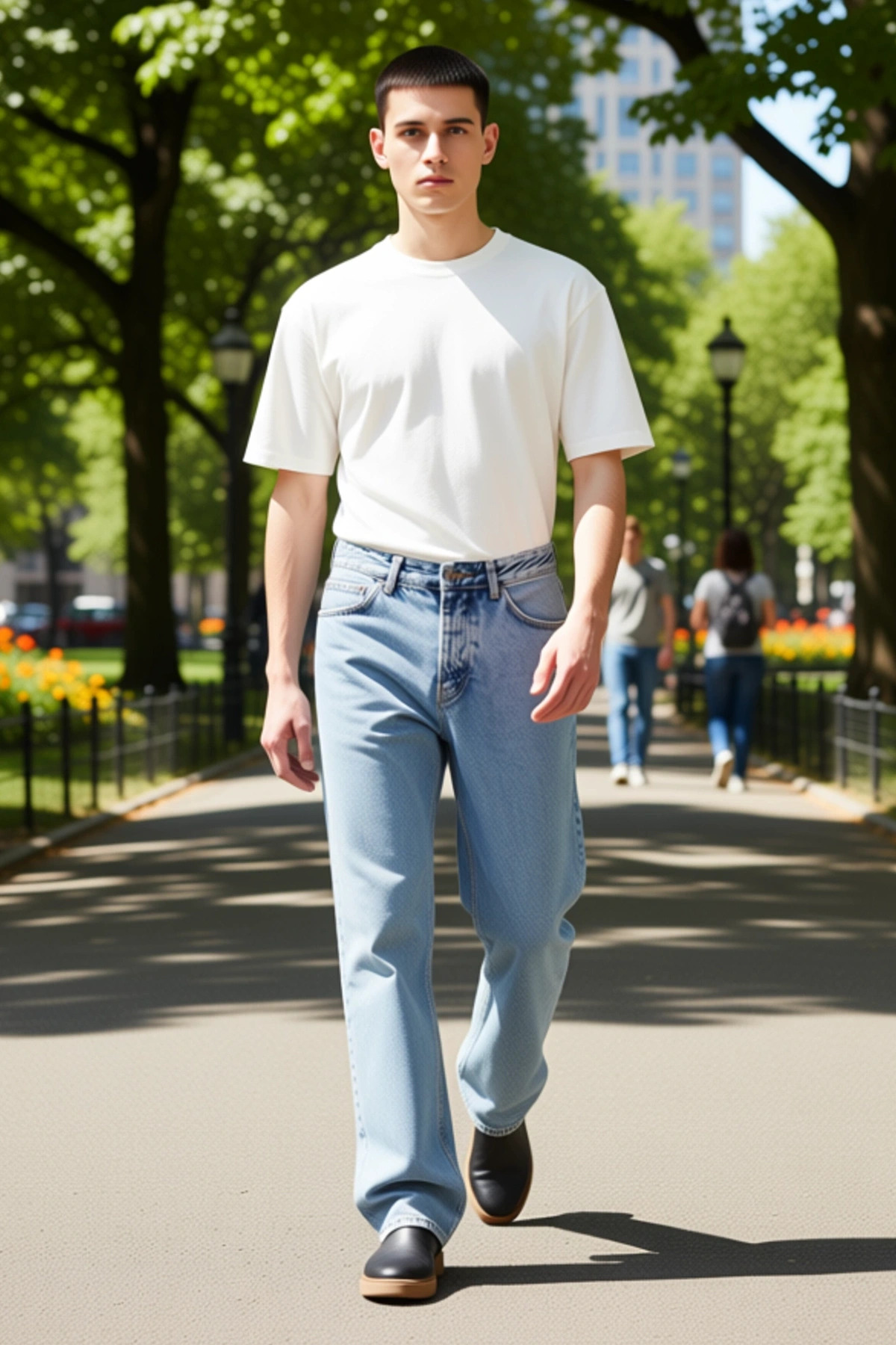 Erkek Moda Baggy Fit Bol Kot Pantolon Pamuk Regular Boy Geniş Paça Günlük Stiller Modern Tasarım