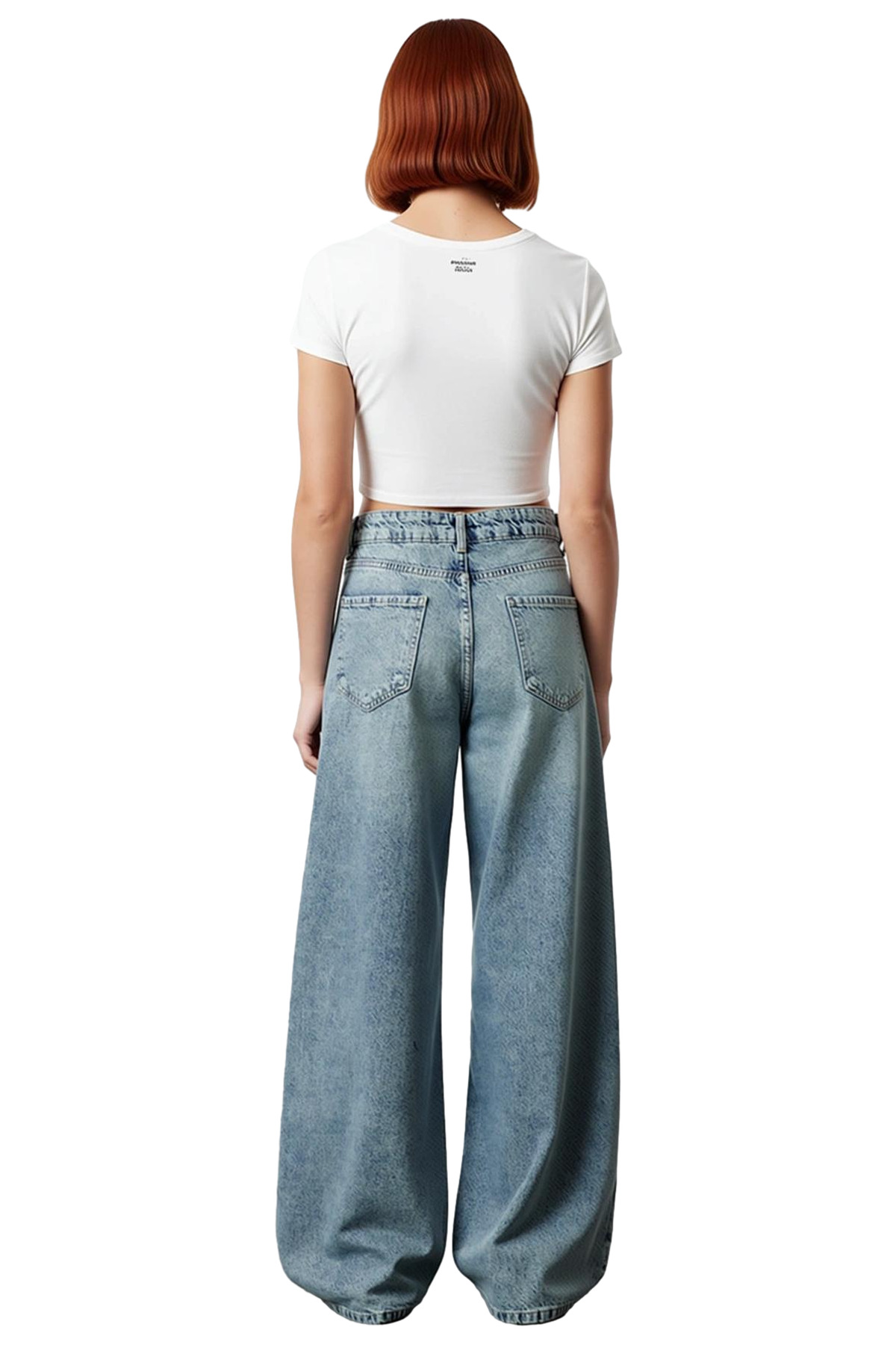 Kadın Moda Uzun Boy Normal Bel Geniş Paça Palazzo Jean Pamuk Günlük Stil Mevsimlik Kullanım