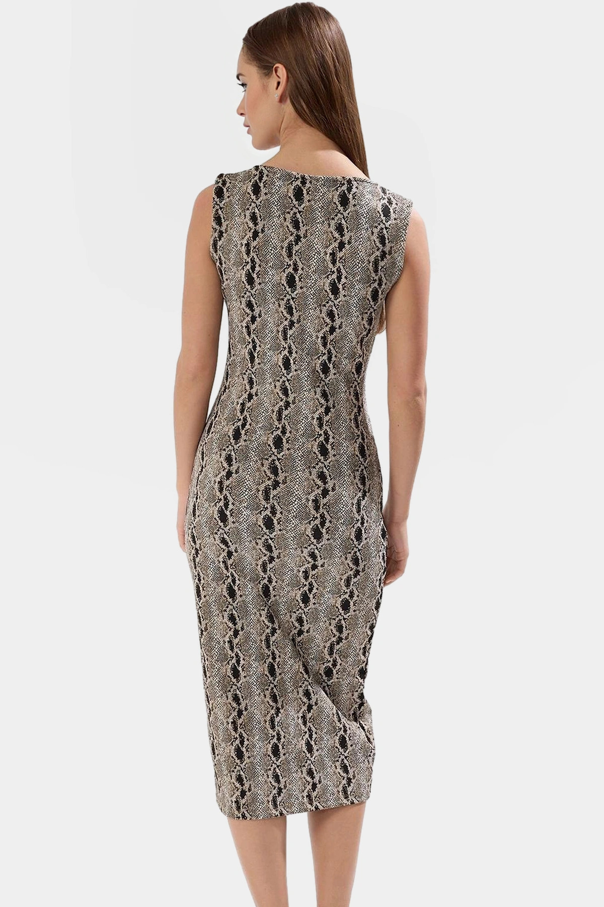 Kadın Animal Desenli Bodycon Midi Örme Elbise Yazlık Rahat Şık Özel Tasarım Günlük Kullanım