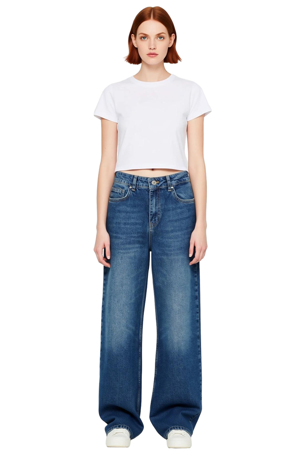 Kadın Geniş Paça Comfort Denim Pantolon Fonksiyonel Dayanıklı Kaliteli Konforlu Estetik Şık