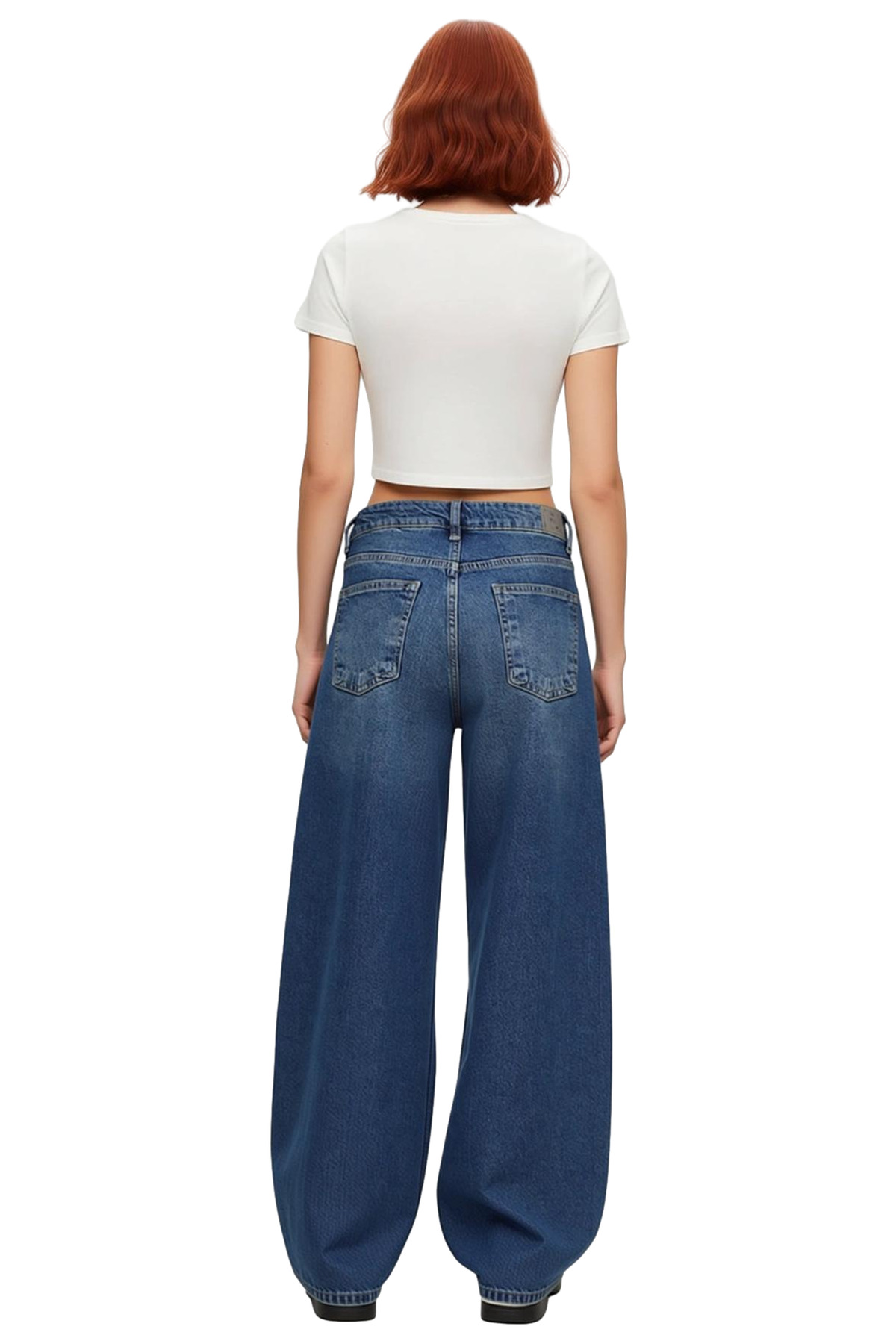 Kadın Geniş Paça Comfort Denim Pantolon Fonksiyonel Dayanıklı Kaliteli Konforlu Estetik Şık